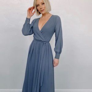 Baltic Born Lydia Slate Blue Maxi Dress Sz S